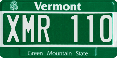 VT license plate XMR110