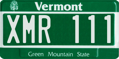 VT license plate XMR111