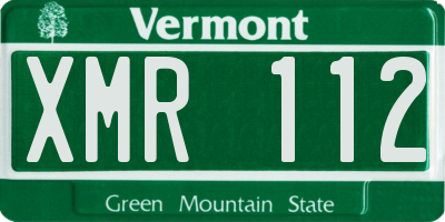 VT license plate XMR112