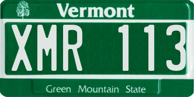 VT license plate XMR113
