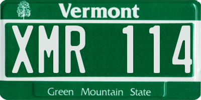 VT license plate XMR114