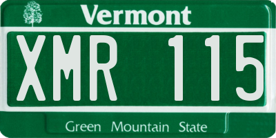 VT license plate XMR115