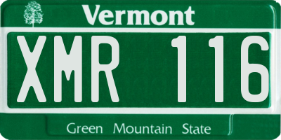 VT license plate XMR116