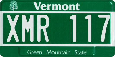 VT license plate XMR117