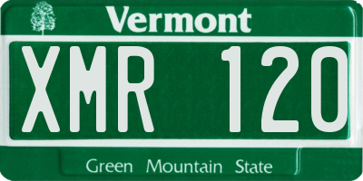 VT license plate XMR120