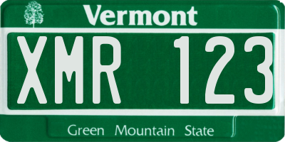 VT license plate XMR123