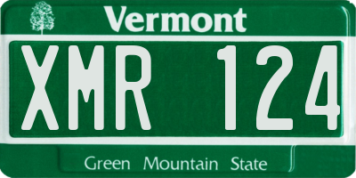 VT license plate XMR124