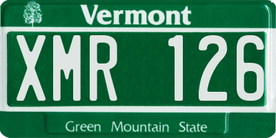 VT license plate XMR126