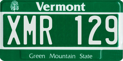 VT license plate XMR129