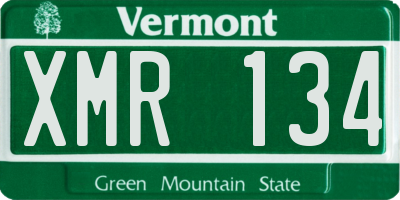 VT license plate XMR134
