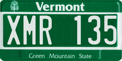 VT license plate XMR135