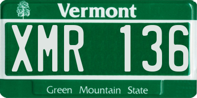 VT license plate XMR136