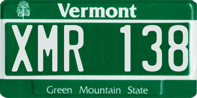 VT license plate XMR138