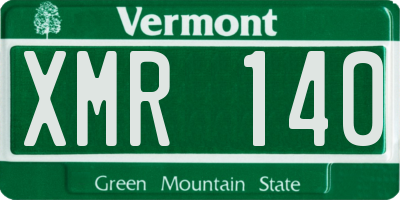 VT license plate XMR140
