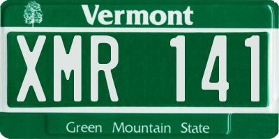 VT license plate XMR141