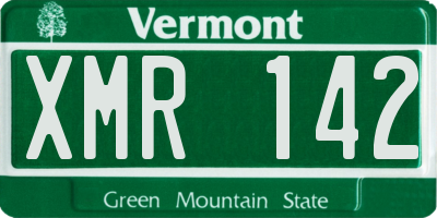 VT license plate XMR142