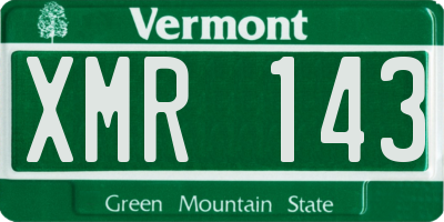 VT license plate XMR143