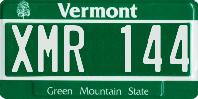 VT license plate XMR144
