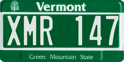 VT license plate XMR147
