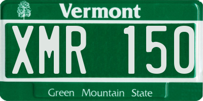 VT license plate XMR150