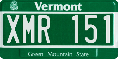 VT license plate XMR151
