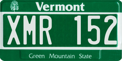 VT license plate XMR152
