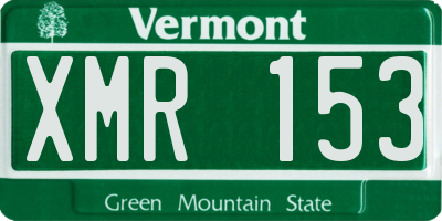 VT license plate XMR153