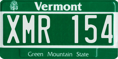 VT license plate XMR154