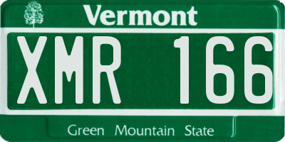 VT license plate XMR166