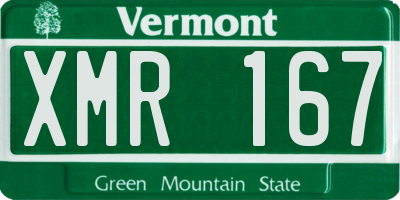 VT license plate XMR167