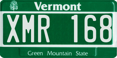 VT license plate XMR168