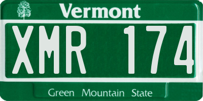 VT license plate XMR174