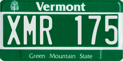 VT license plate XMR175