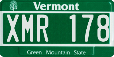 VT license plate XMR178