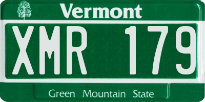 VT license plate XMR179