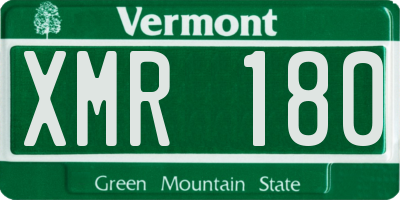 VT license plate XMR180