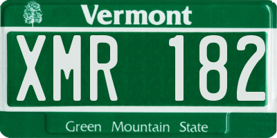 VT license plate XMR182