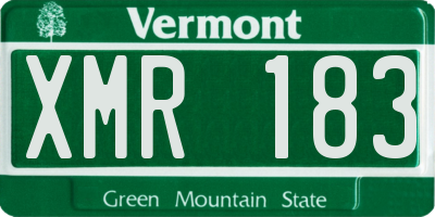 VT license plate XMR183