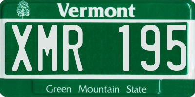 VT license plate XMR195