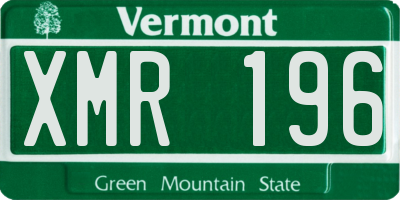 VT license plate XMR196
