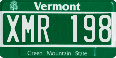 VT license plate XMR198