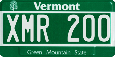 VT license plate XMR200