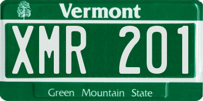 VT license plate XMR201