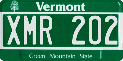 VT license plate XMR202