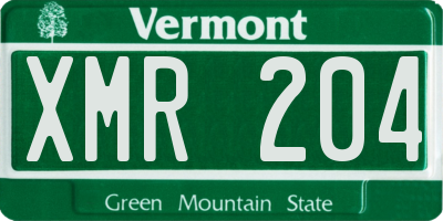 VT license plate XMR204