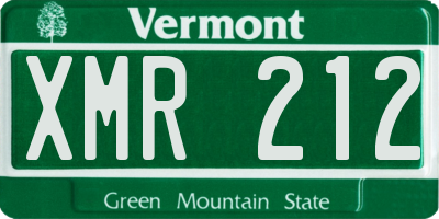 VT license plate XMR212