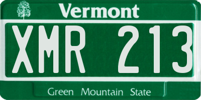 VT license plate XMR213