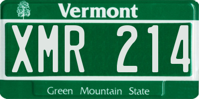 VT license plate XMR214