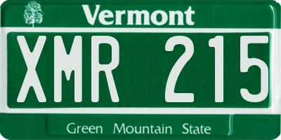 VT license plate XMR215