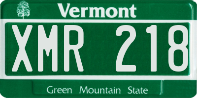 VT license plate XMR218